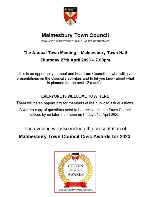 The Annual Town Meeting - Thursday 27th April 2023